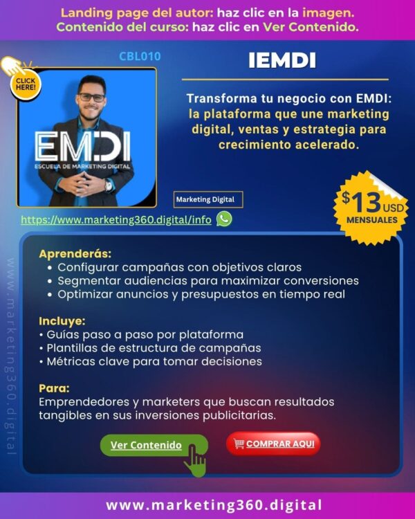 Plataforma EMDI, Especialista en Publicidad digital - CBL010