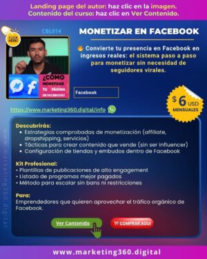 Plataforma Monetizar en Facebook - CBL014