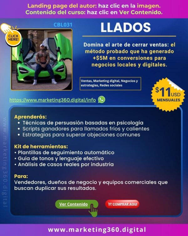 Plataforma Llados -Cómo Escalar tu Negocio de Entrenamiento y Nutrición - CBL031